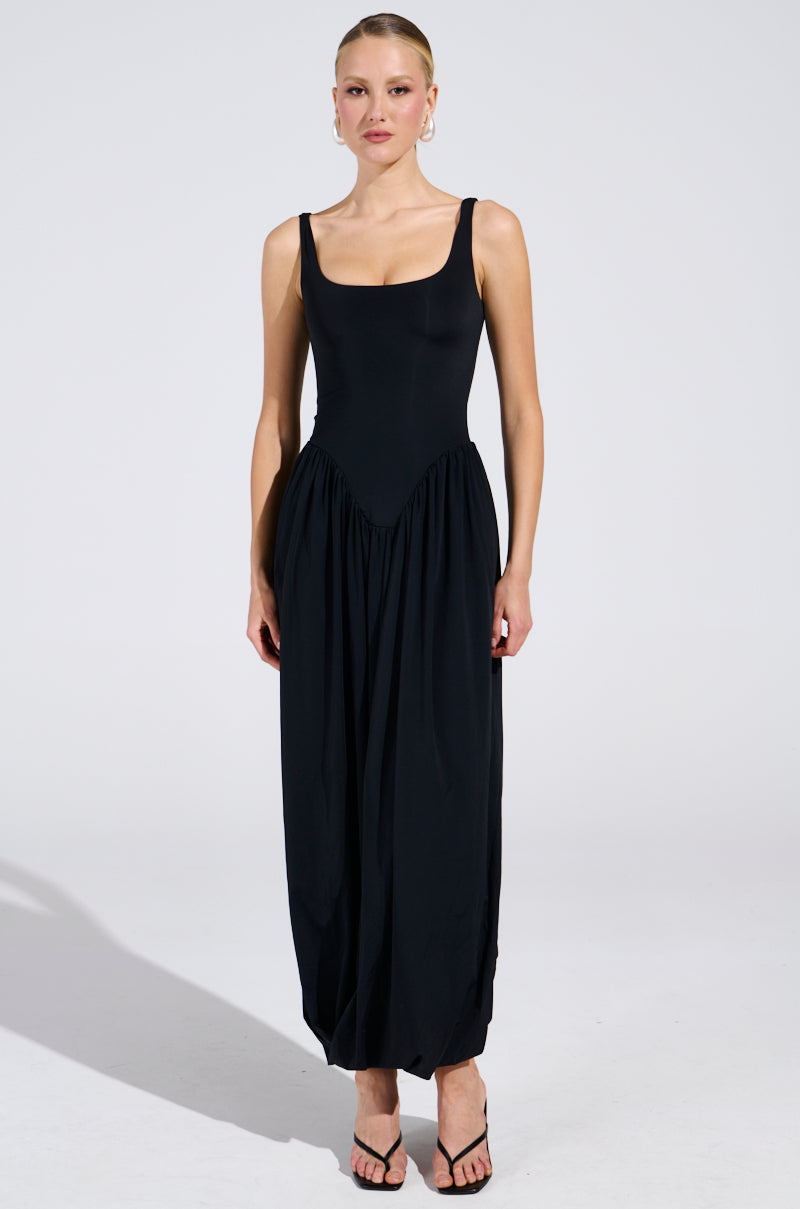 FELT CUTE DRAPED MAXI DRESS