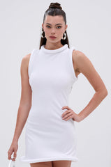 IDK FELT CUTE RIBBED KNIT MINI DRESS