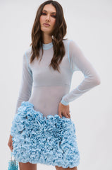 KELYN MESH MINI DRESS IN BLUE