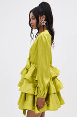 ARIANA SATIN RUFFLED MINI DRESS