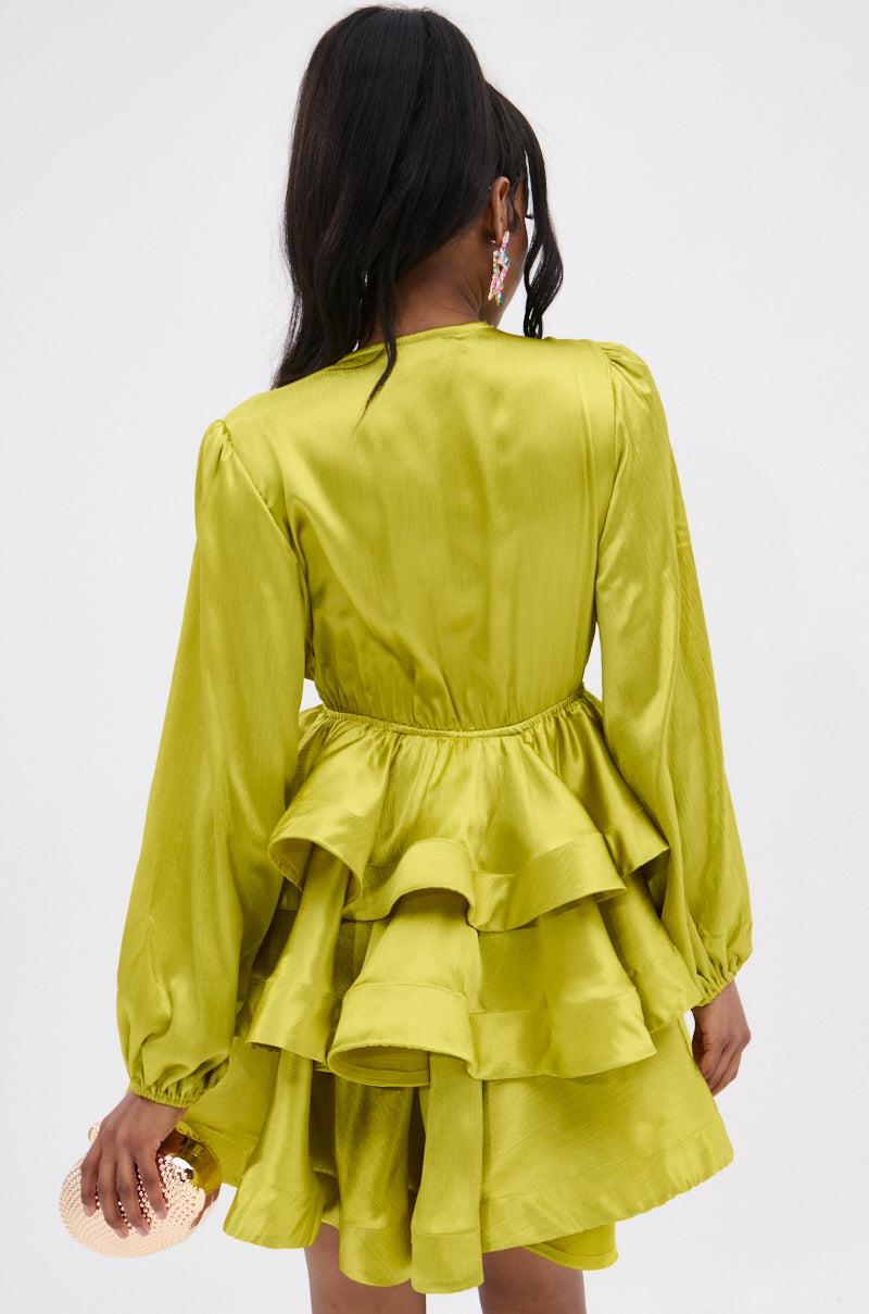 ARIANA SATIN RUFFLED MINI DRESS