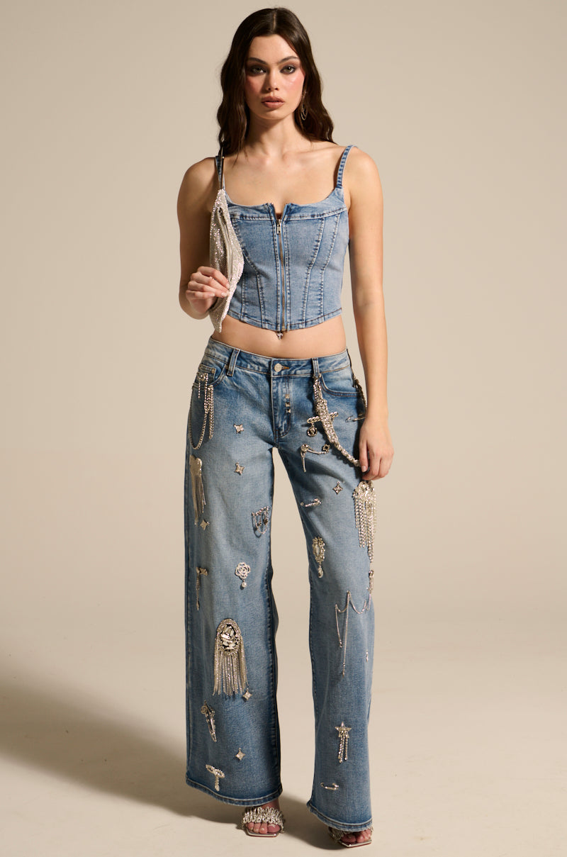 THE BEST ONE YET RELAXED FIT BLING DENIM JEANS