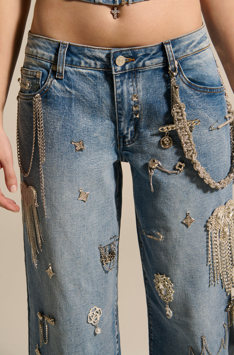 THE BEST ONE YET RELAXED FIT BLING DENIM JEANS