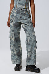 STEPH CAMO DENIM RELAXED PANT