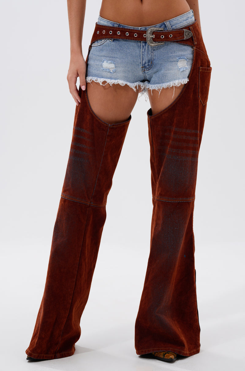 INCREDIBLE VELVET DENIM CHAPS