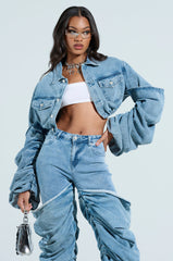 STACKED SLEEVE DENIM JACKET