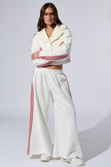 LULA WAFFLE KNIT SPORTY PANTS IN WHITE