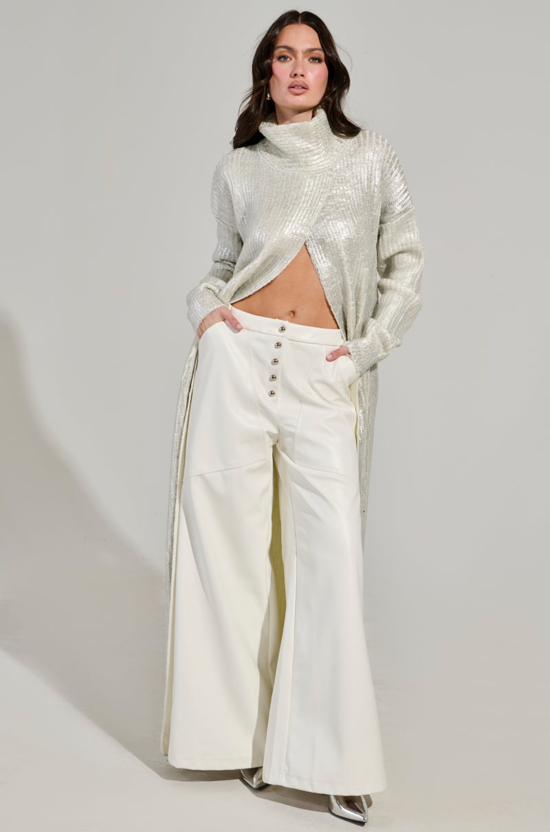 ASHLYN FAUX LEATHER PANT IN WHITE