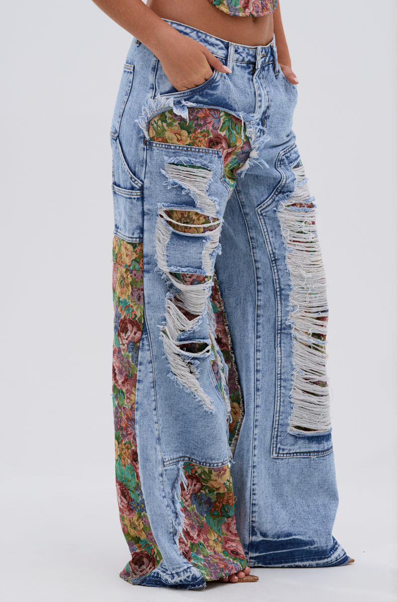 THOUGHT I KNEW YOU RELAXED DENIM WITH BROCADE