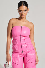 BUBBLEGUM SHORTY CORSET TOP IN PINK