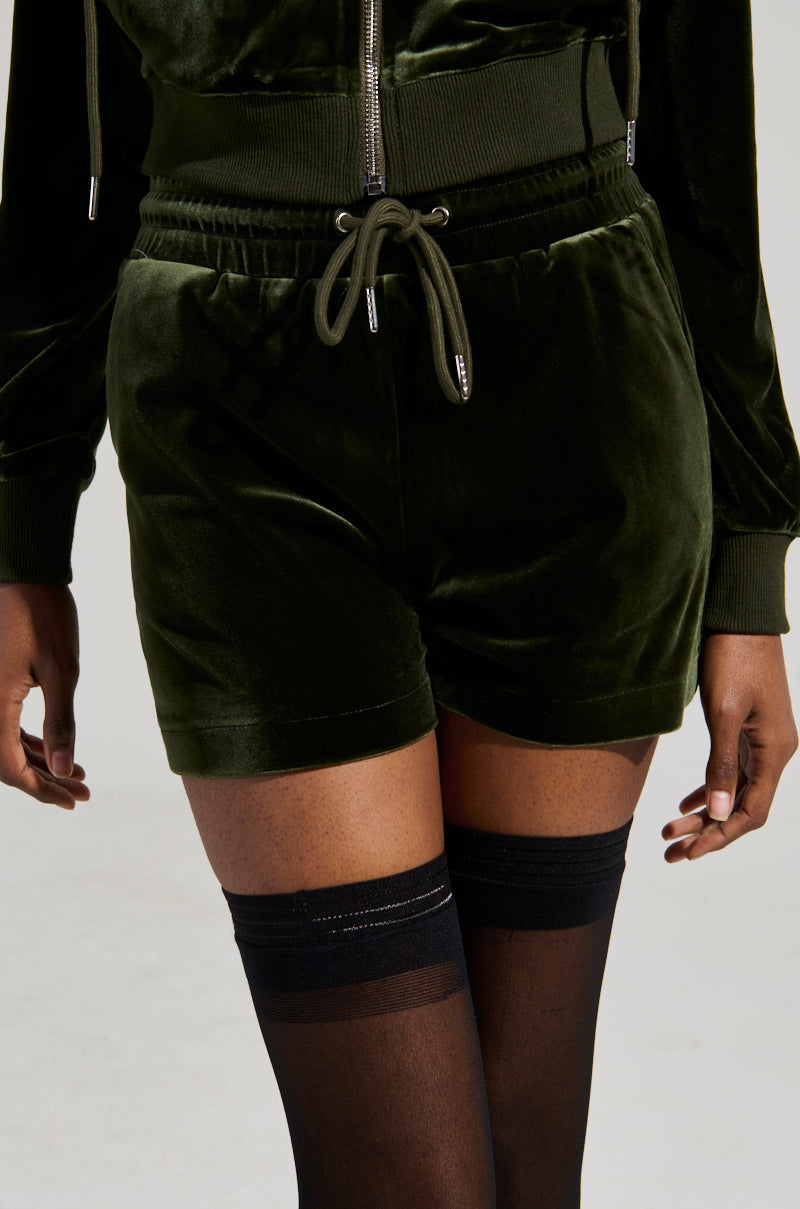 BRAT RHINESTONE VELVET SHORT
