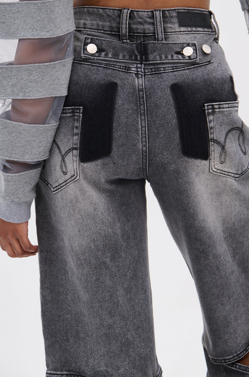 JACQUELINE CUTOUT DENIM PANTS