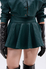 TOO GOOD FOR YOU GREEN MINI SKIRT