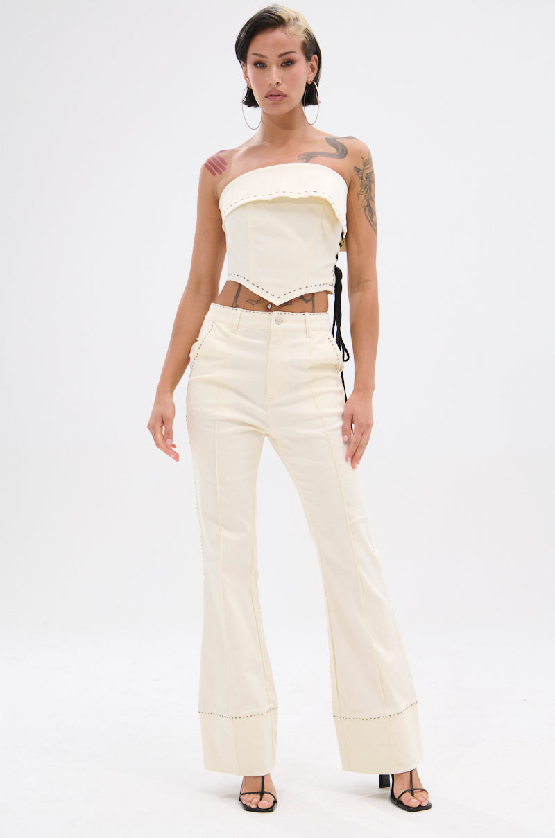 BREAK MY LOVE LINEN TUBE TOP