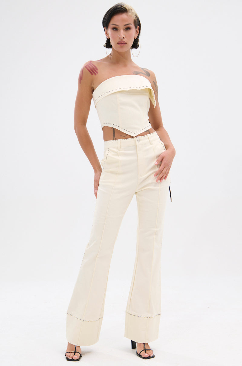 BREAK MY LOVE LINEN TUBE TOP