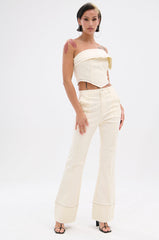 BREAK MY LOVE LINEN LACE UP PANT