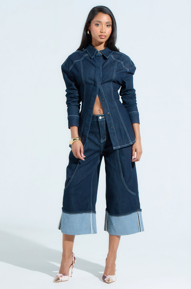 COME WITH ME DENIM BERMUDA SHORT