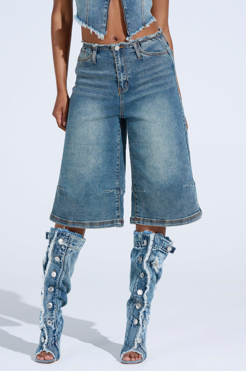 BREAK UP WITH HIM DENIM SHORTS