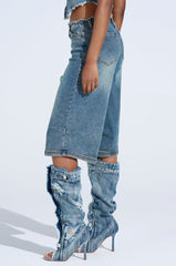 BREAK UP WITH HIM DENIM SHORTS