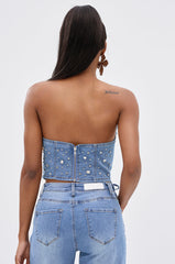 FEELING GRATEFUL RHINESTONE CORSET