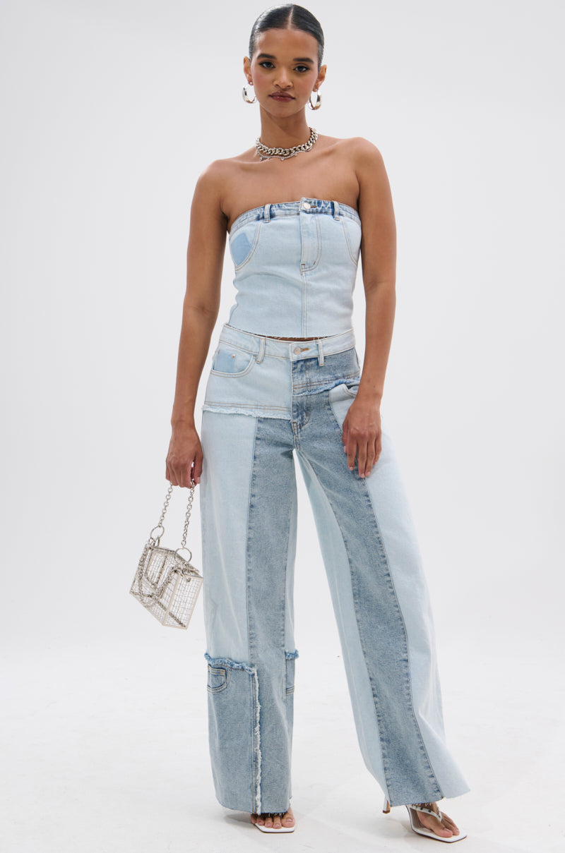 MIX AND MATCH RELAXED DENIM PANTS