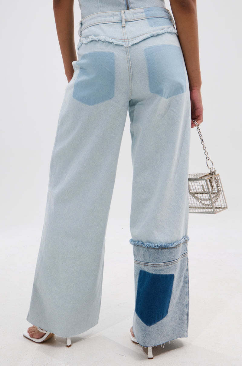 MIX AND MATCH RELAXED DENIM PANTS