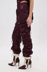 NO TIME FOR GAMES RUCHED JOGGER PANTS