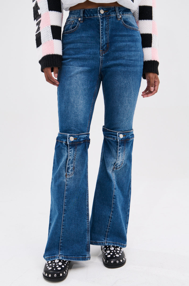 LIE TO ME EXPOSED KNEE DENIM JEANS