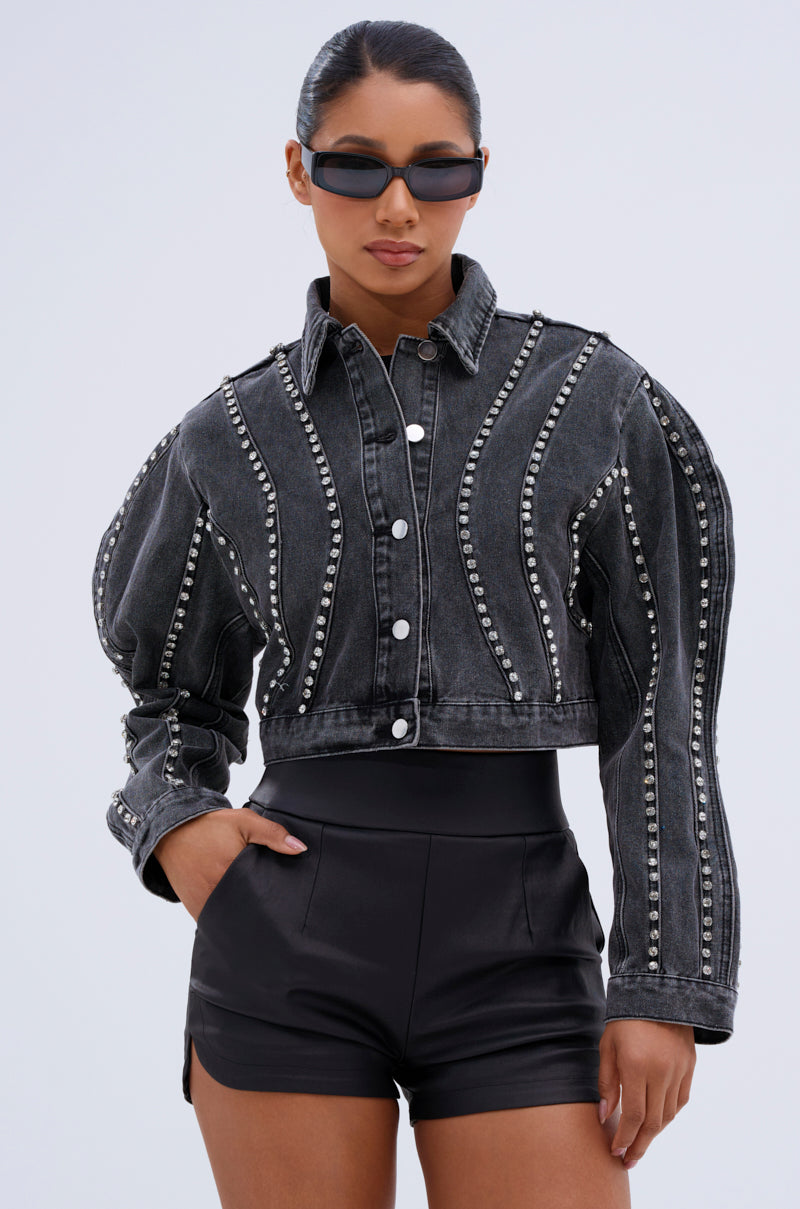 EXTRA EXTRA EMBELLISHED DENIM JACKET