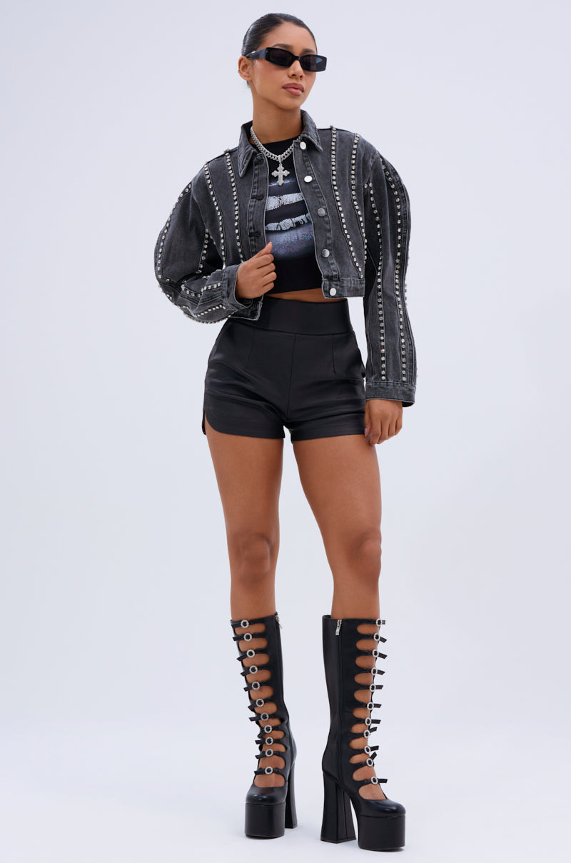 EXTRA EXTRA EMBELLISHED DENIM JACKET