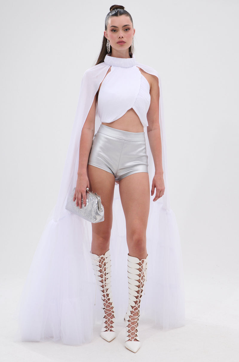 TOO HOT FAUX LEATHER HOT SHORT