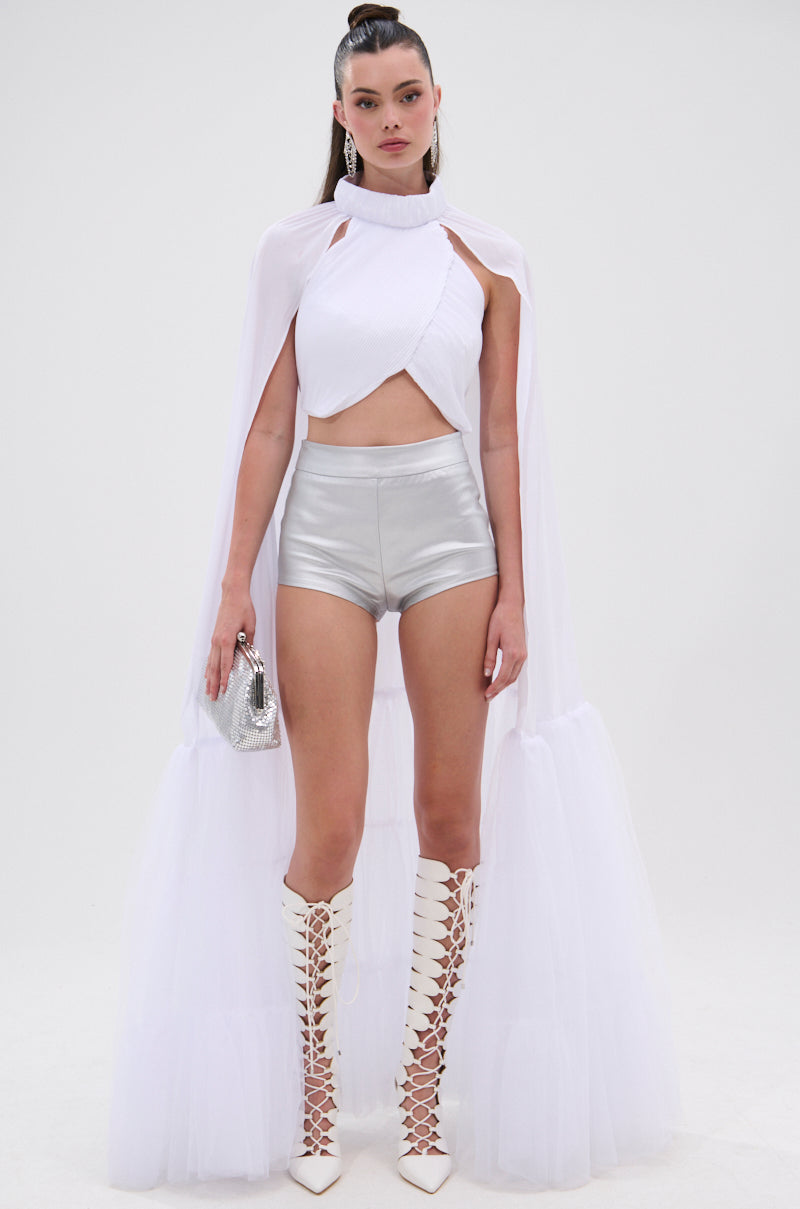 TOO HOT FAUX LEATHER HOT SHORT