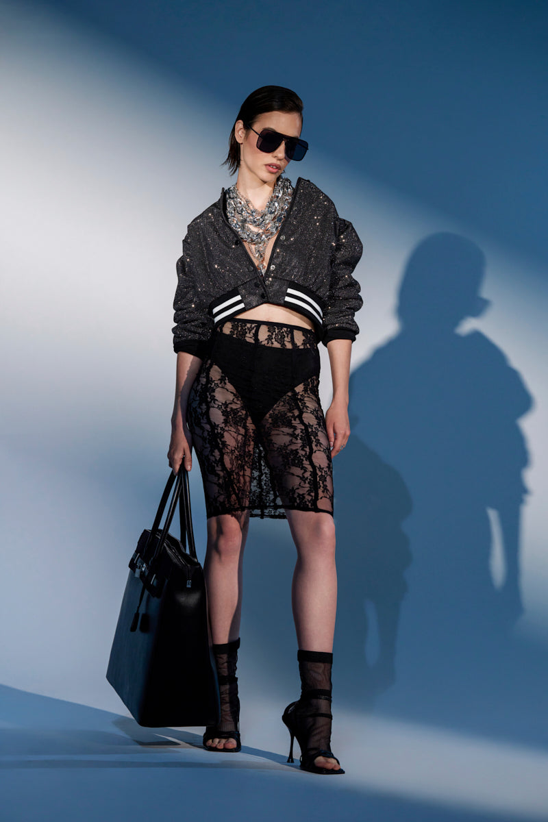 BABY PLEASE PLEASE LACE MIDI SKIRT