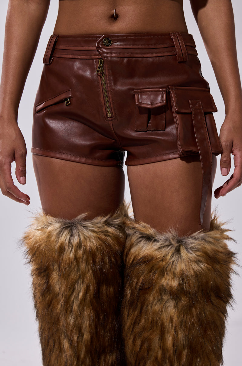 NICOLETTE FAUX LEATHER SHORT