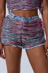 SHES GONE, DANCE ON GIRL SHREDDED DENIM SHORT