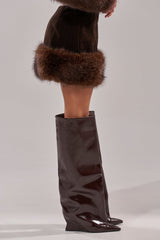 WILD SIDE FUR TRIM MINI SKIRT