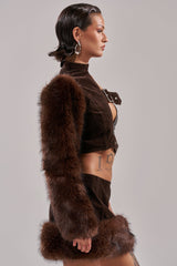 WILD SIDE SINGLE SLEEVE FUR TOP