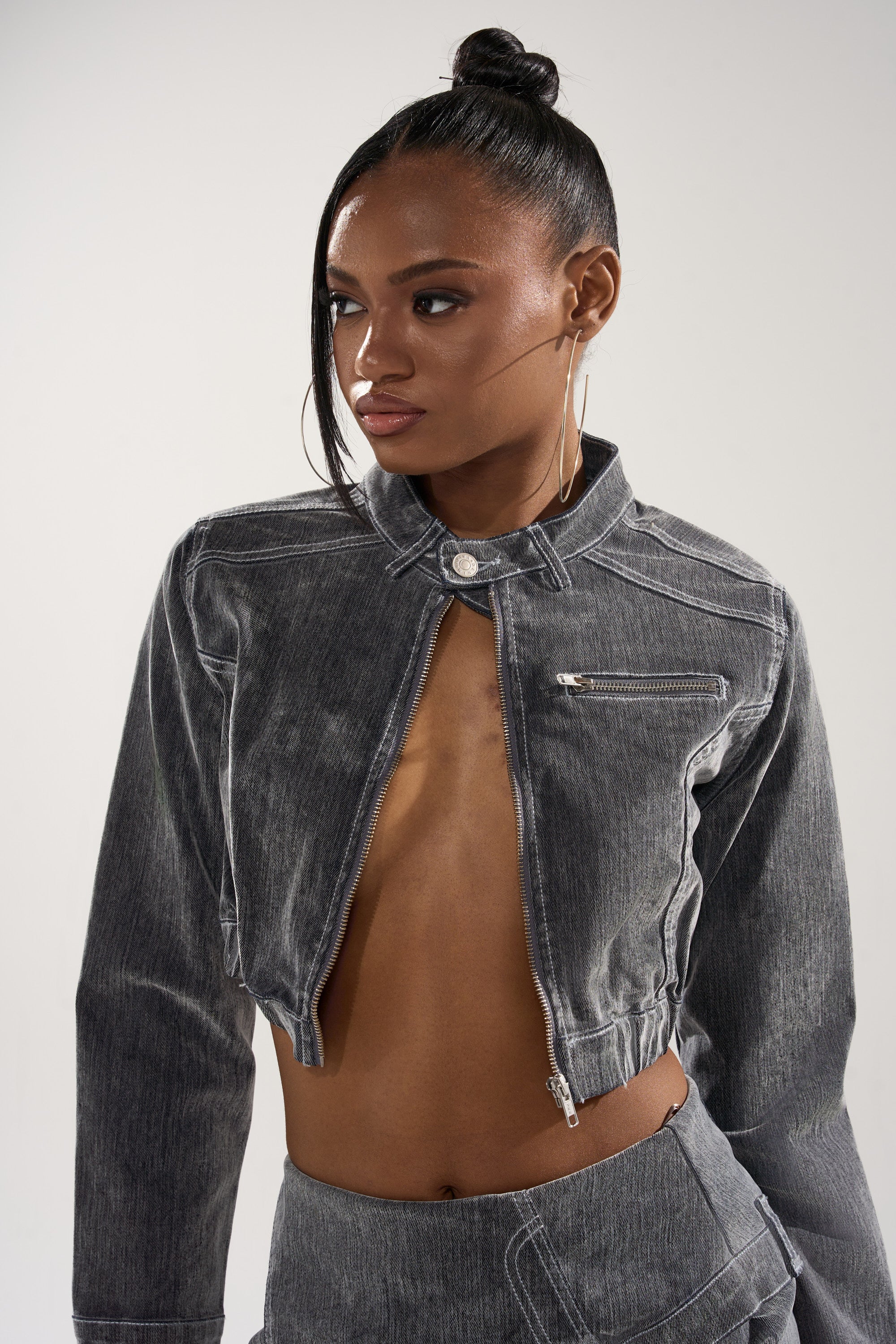 ALL FOR LOVE VELVET DENIM MOTO