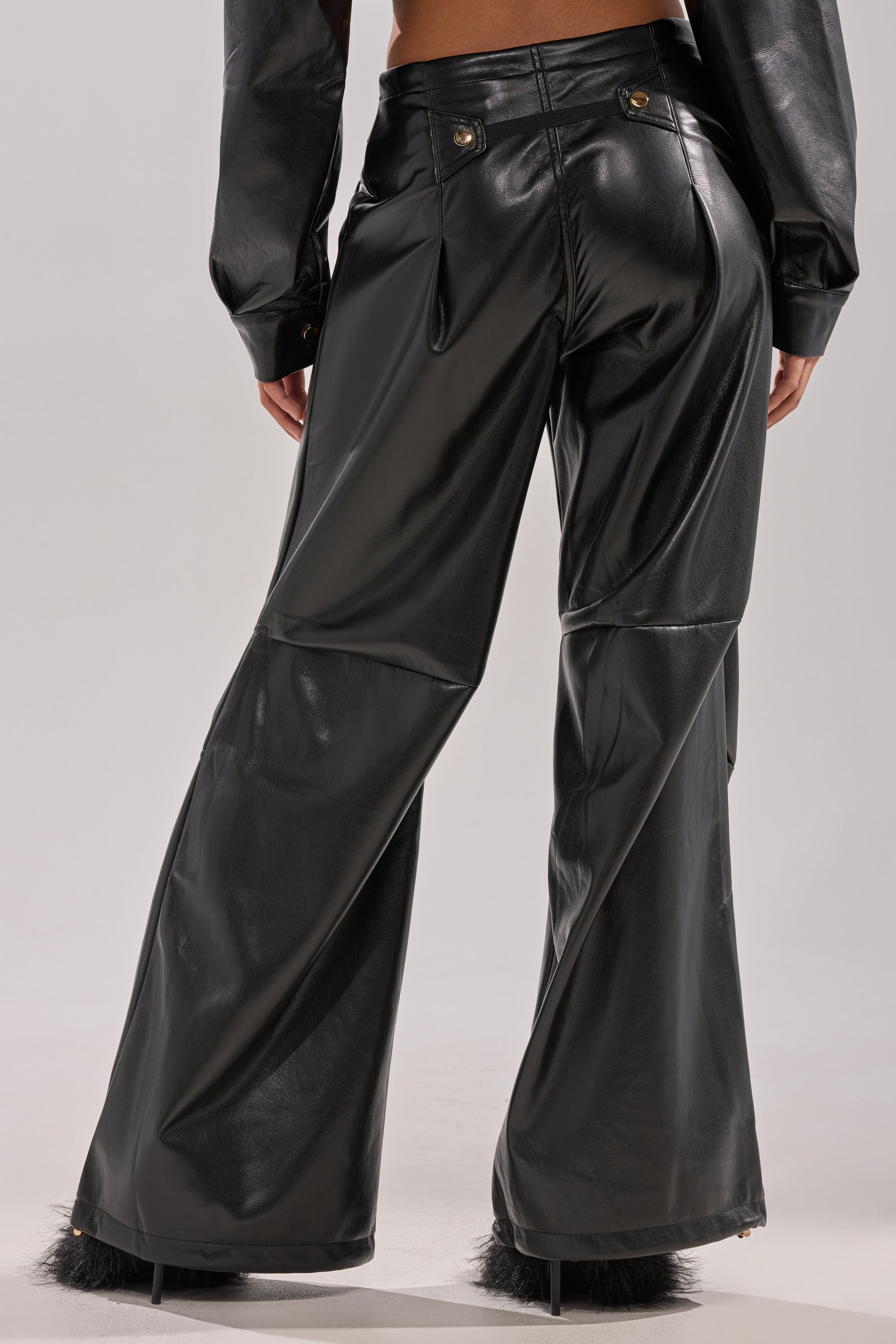 GET WITH IT FAUX LEATHER TROUSER