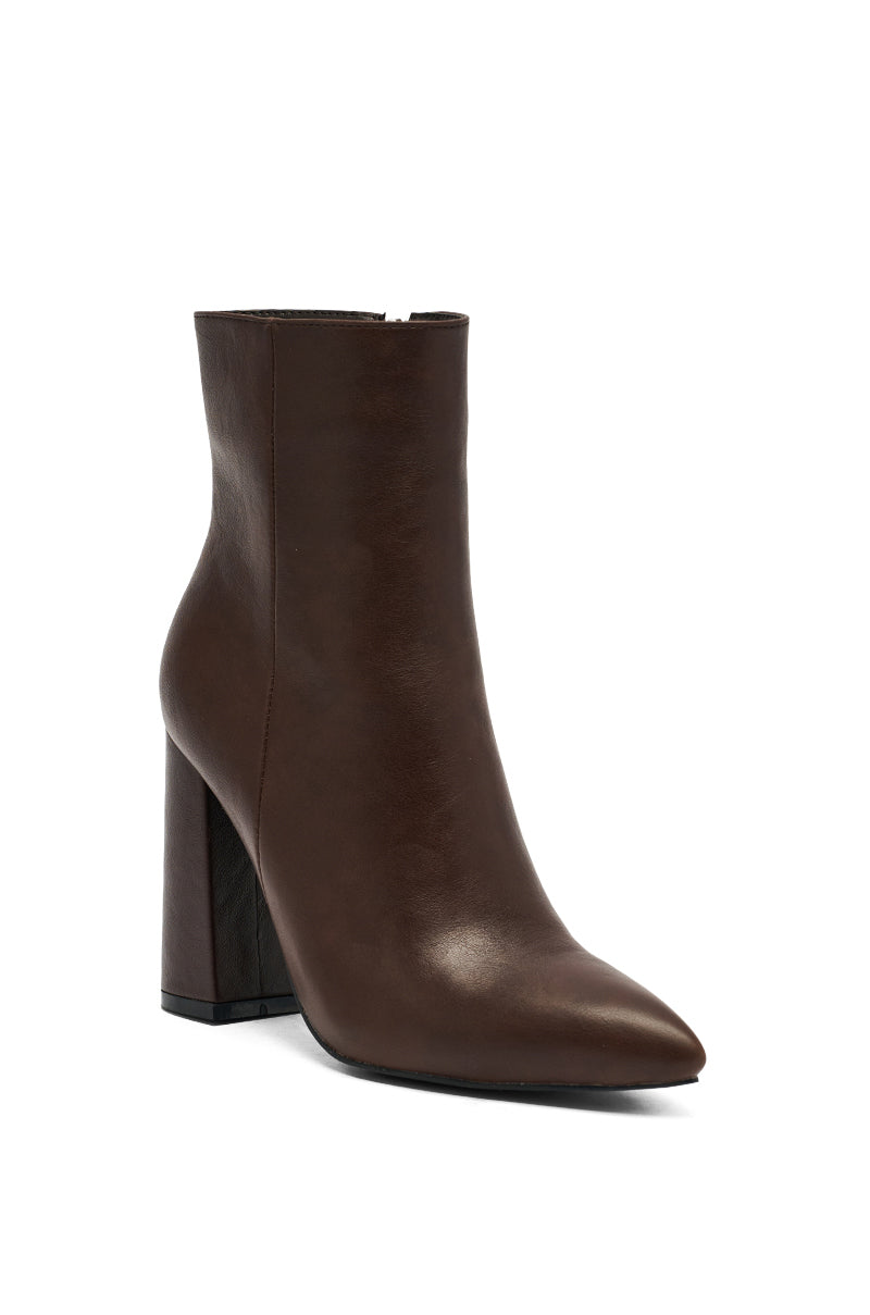 AZALEA WANG JESSABELL BROWN POINTED TOE BOOTIE