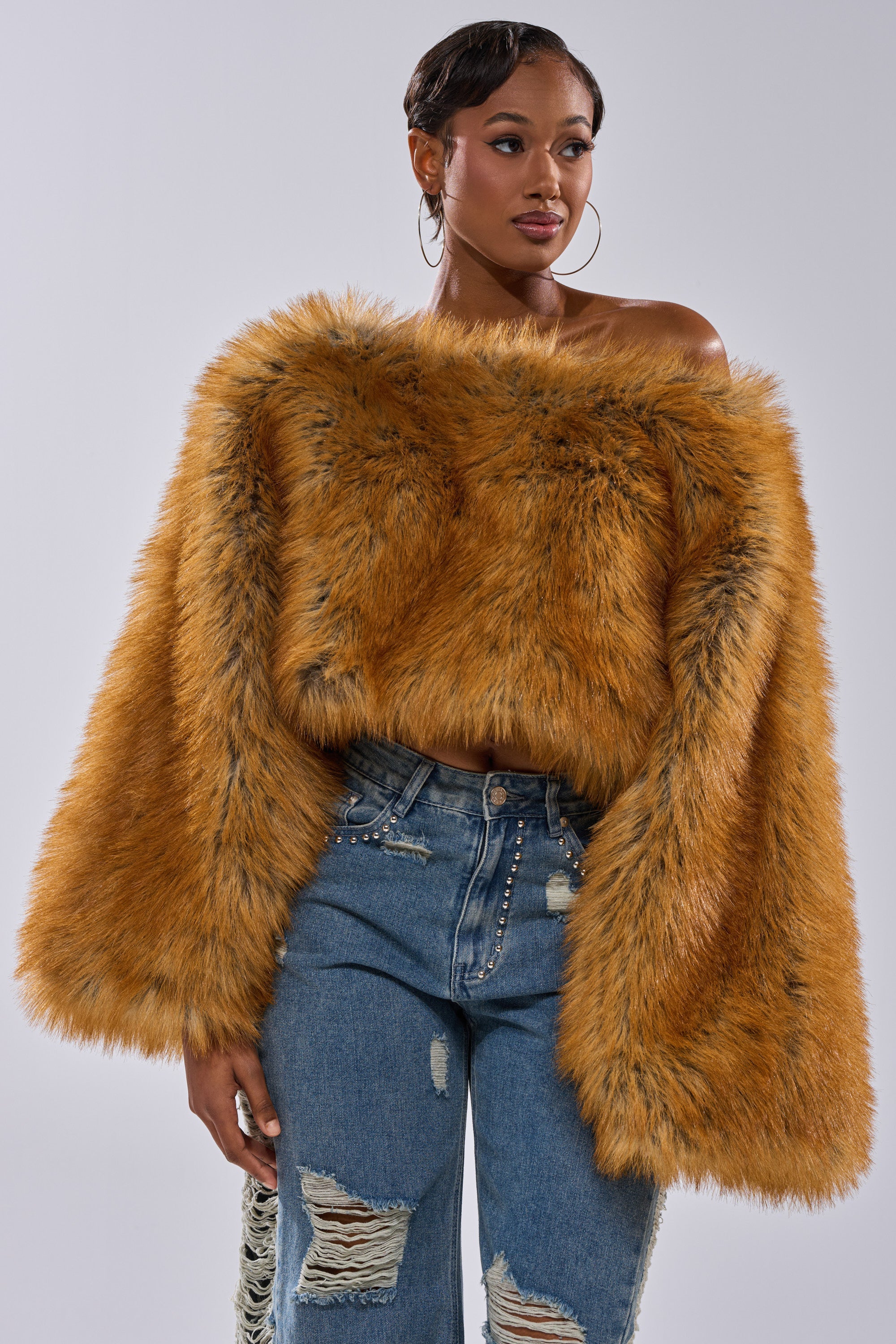 SNOW DAY FAUX FUR SWEATER