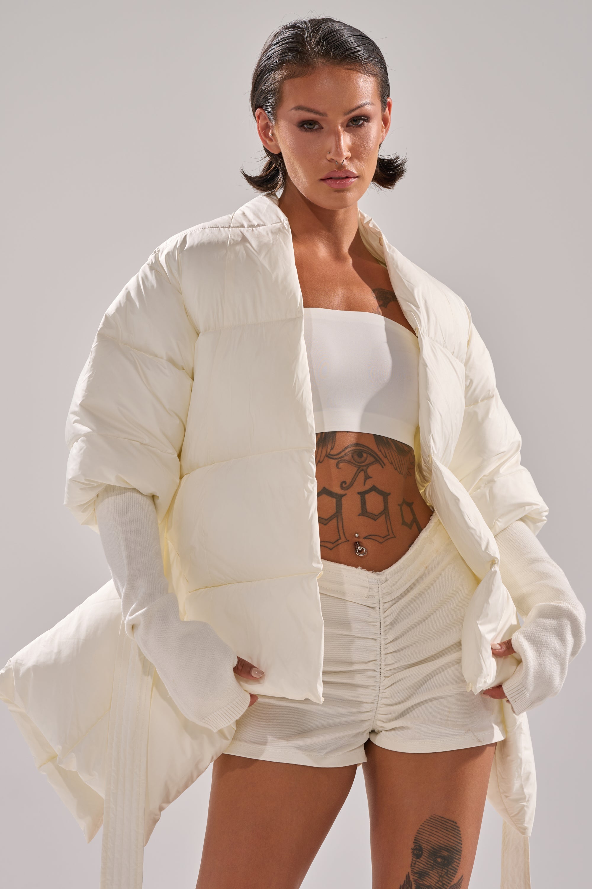 TALK TO ME NICE FUR TRIM PUFFER