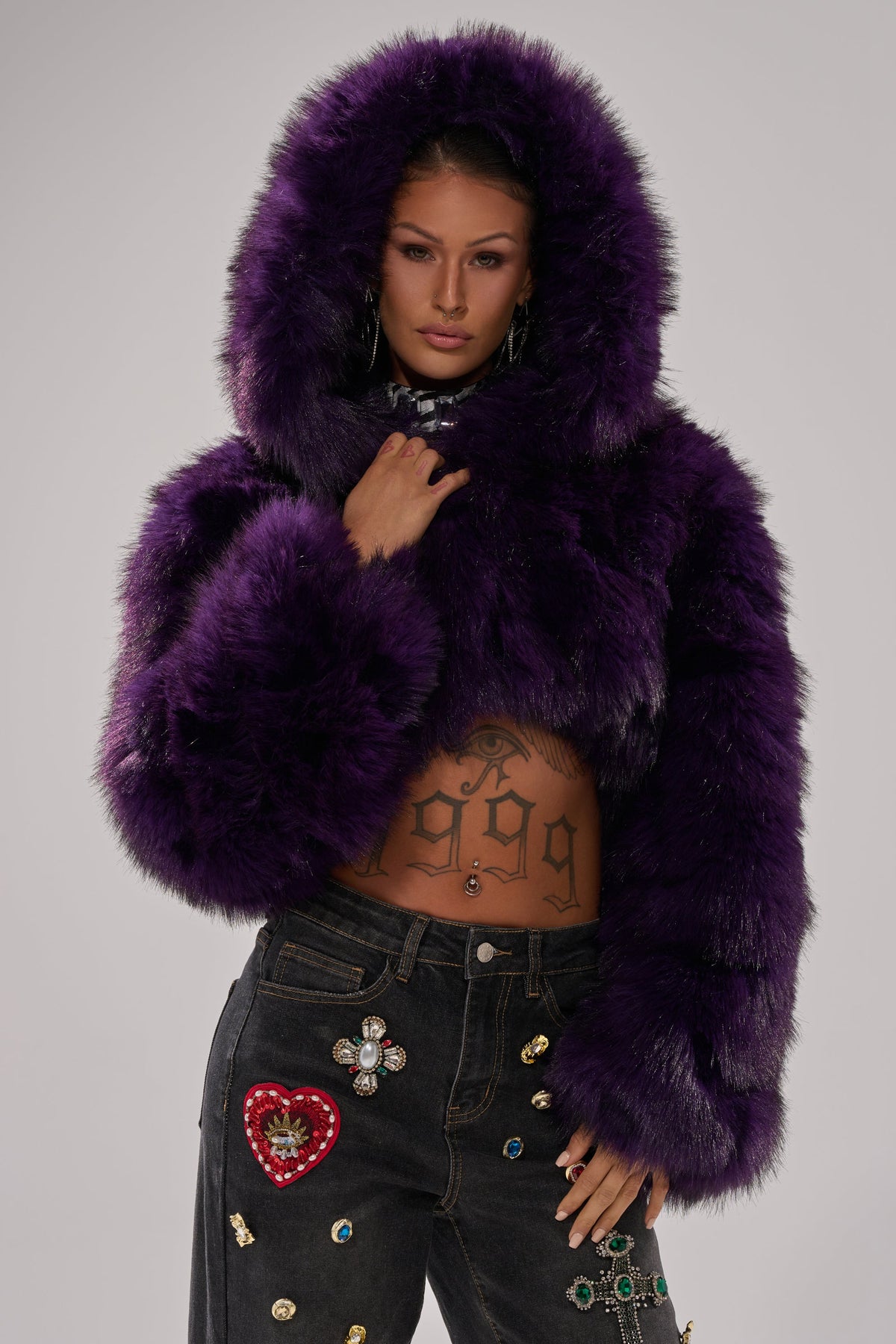 JUST A FLING CROPPED FAUX FUR