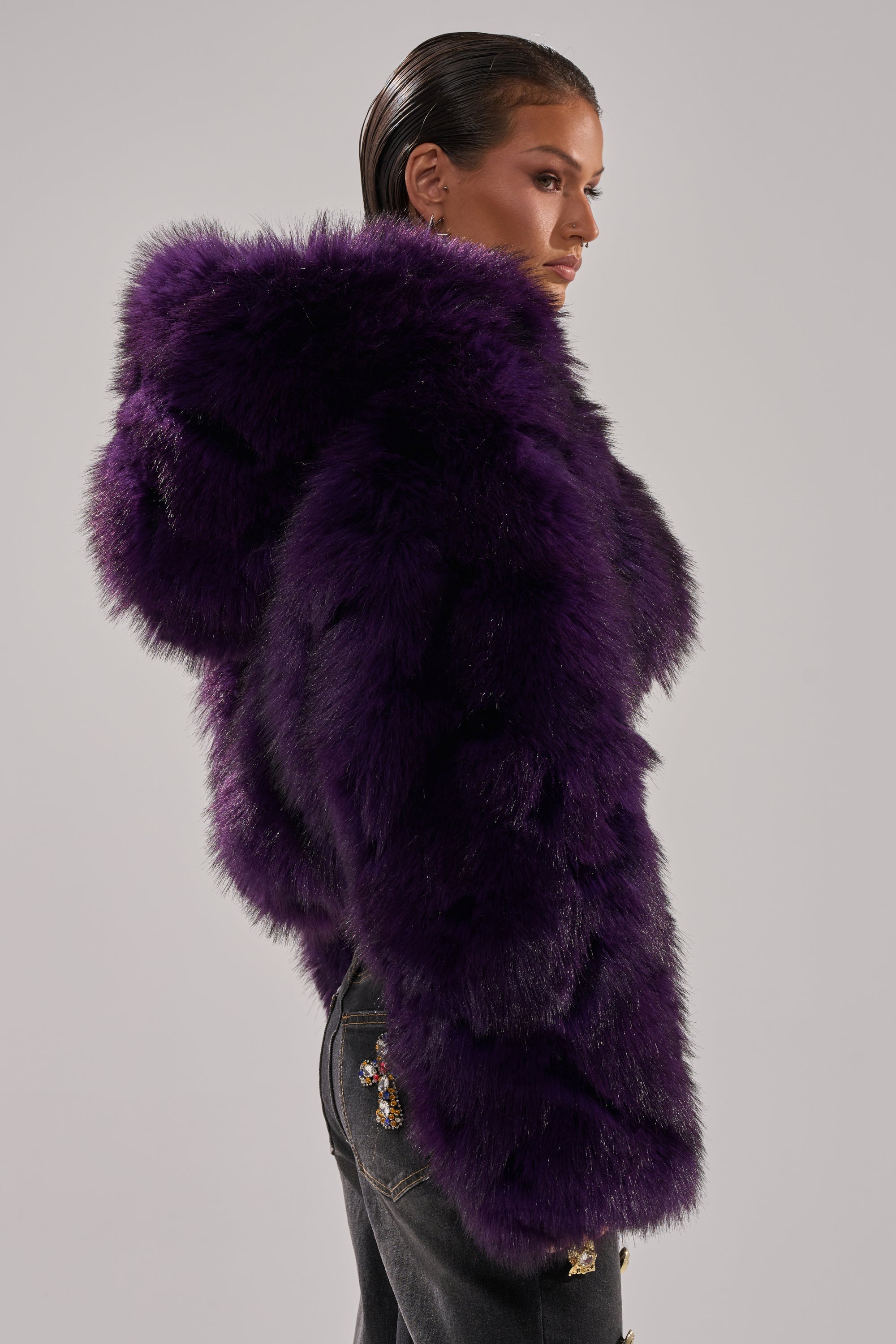 JUST A FLING CROPPED FAUX FUR