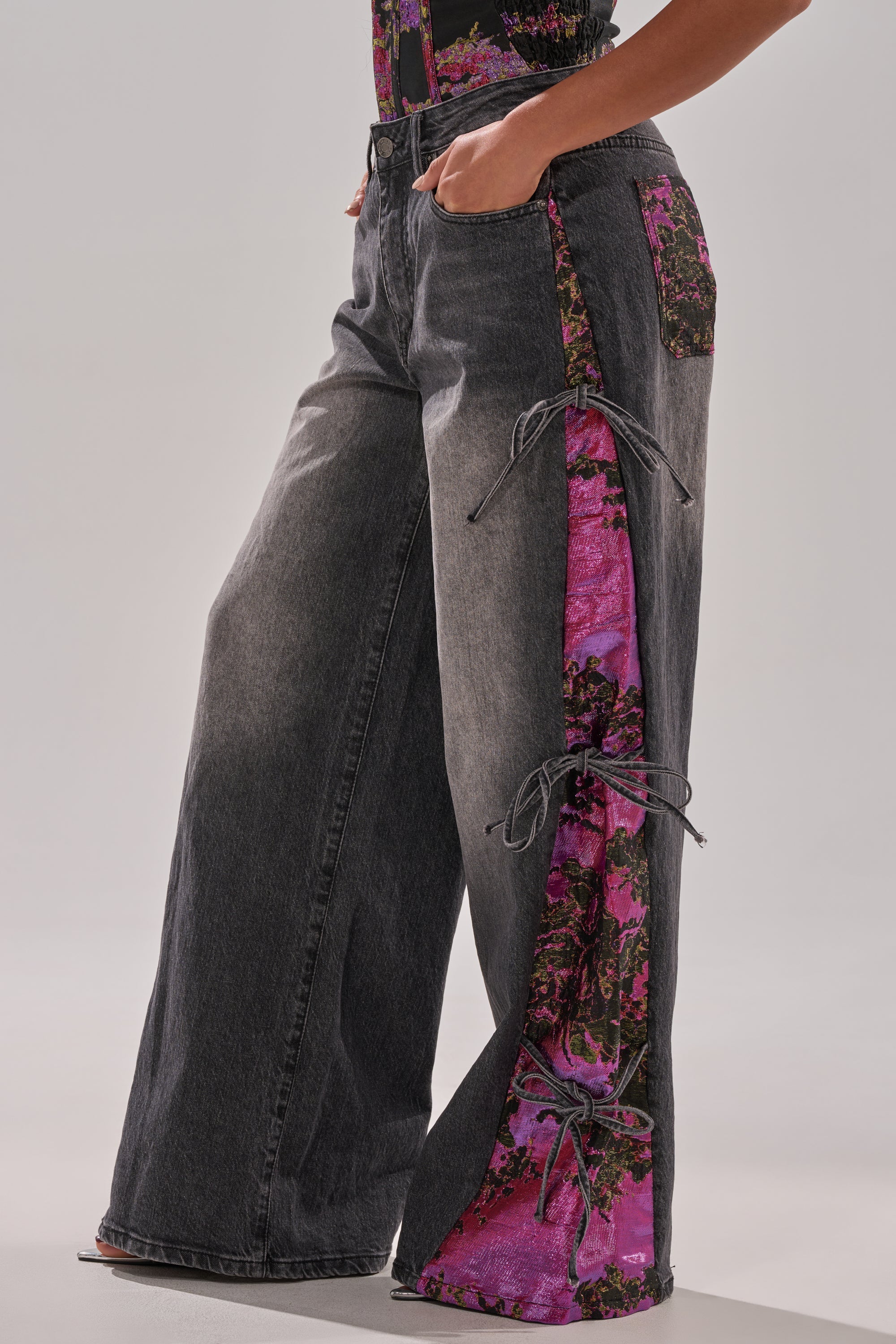 LETS PARTY BROCADE RELAXED DENIM