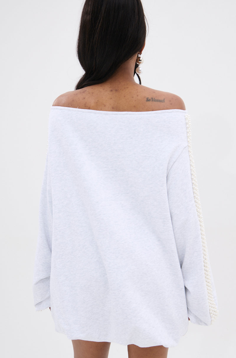 GORGINA OFF THE SHOULDER SWEATSHIRT DRESS