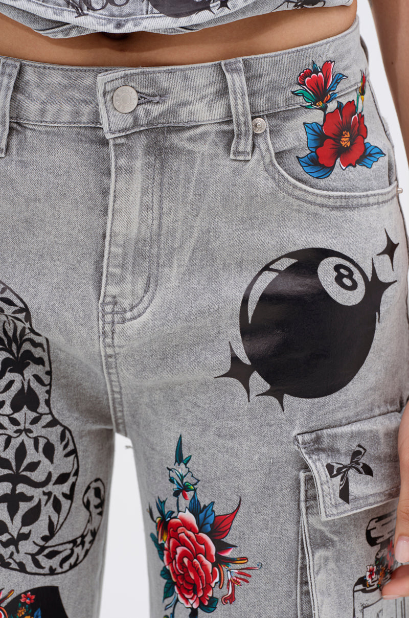 ARBOREAL DENIM CARGO PANTS