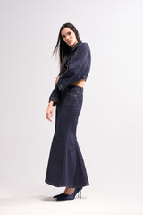 SHES GONE, DANCE ON DENIM MAXI SKIRT