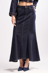 SHES GONE, DANCE ON DENIM MAXI SKIRT