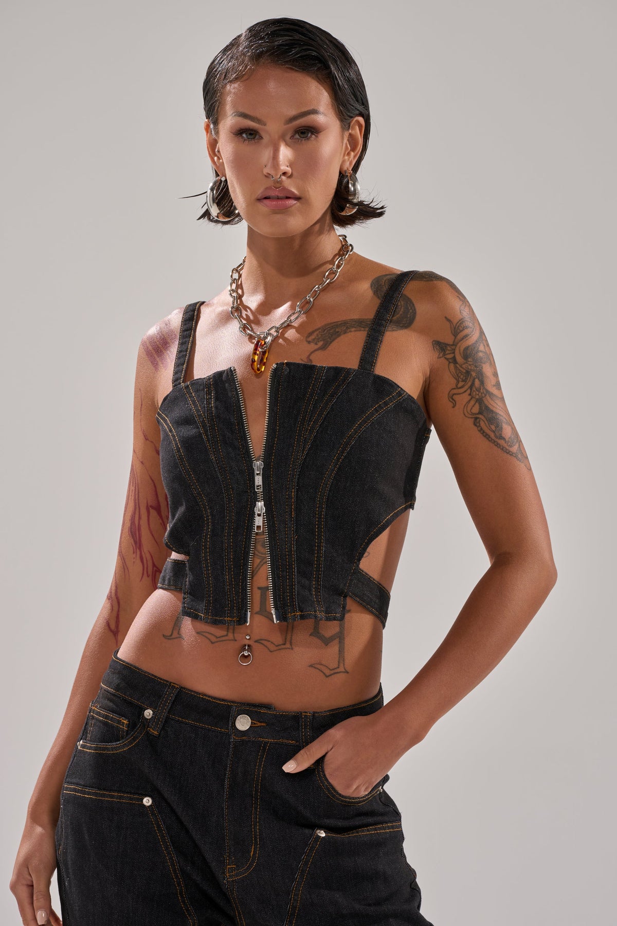 HARDEST TO LOVE DENIM CORSET